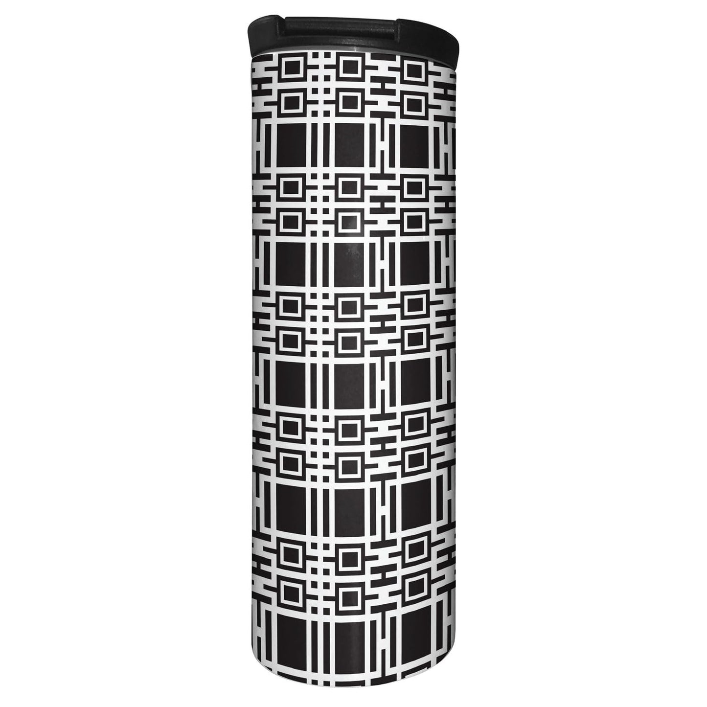 Highland Home Midway Gardens Wall Pattern Design by Frank Lloyd Wright on 17 Ounce Double Wall Insulated Stainless Steel Tumbler Manufactured in the USA