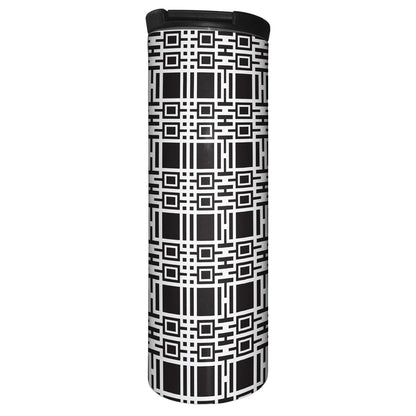 Highland Home Midway Gardens Wall Pattern Design by Frank Lloyd Wright on 17 Ounce Double Wall Insulated Stainless Steel Tumbler Manufactured in the USA