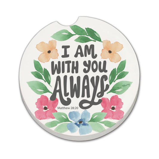 Thirstystone Always with You Single Absorbent Stone Coaster for Vehicle Cup Holder 2.6” Diameter Manufactured in The USA
