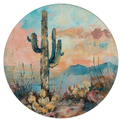 Thirstystone Desert Dream Single Round Natural Sandstone Coaster with Protective Cork Backing Manufactured in The USA 4" Diameter