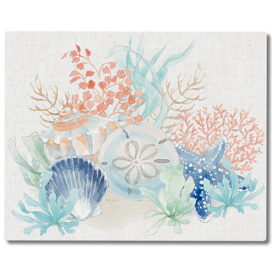 CounterArt Seaside 3mm Tempered Glass Cutting Board 12" x 15" Manufactured in the USA