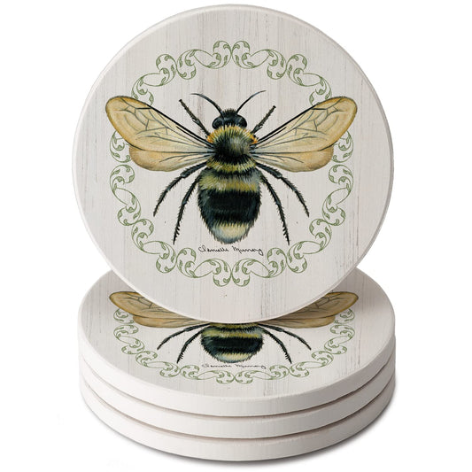 Thirstystone Summer Buzz 4 Pack Round Absorbent Stone Coasters 4" Diameter Manufactured in the USA