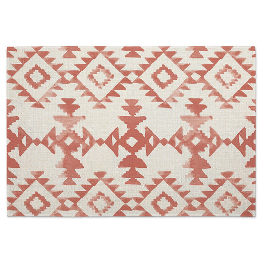 Highland Home Southwest Flair 4 Pack Poly-Cotton Blend Fabric Placemats 18" x 12" Manufactured in The USA