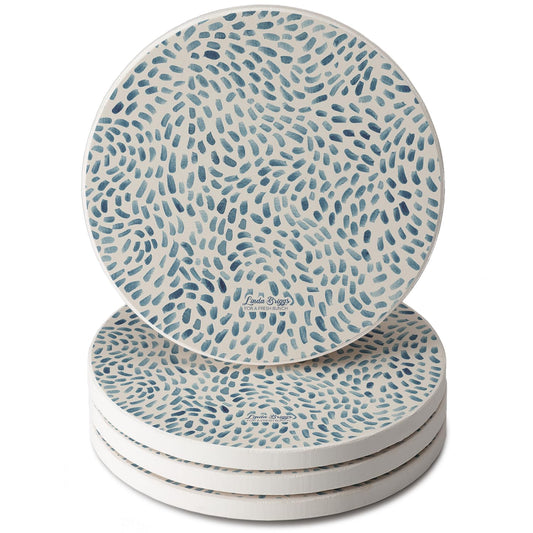 Thirstystone Drift Marks 4 Pack Round Absorbent Stone Coasters 4" Diameter Manufactured in the USA