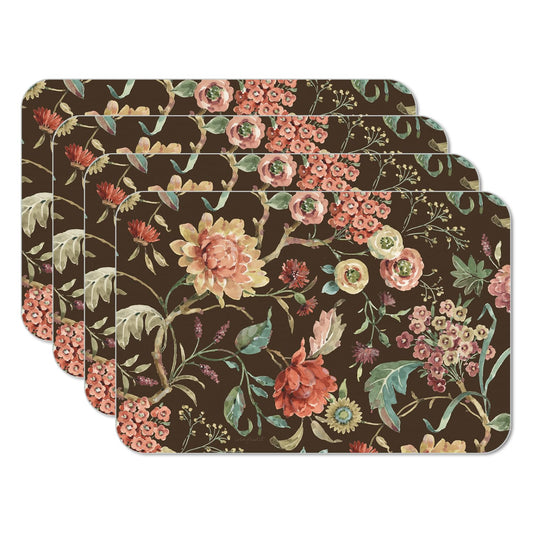 CounterArt Floral Study 4 Pack Reversible Easy Care Flexible Placemats Made in the USA