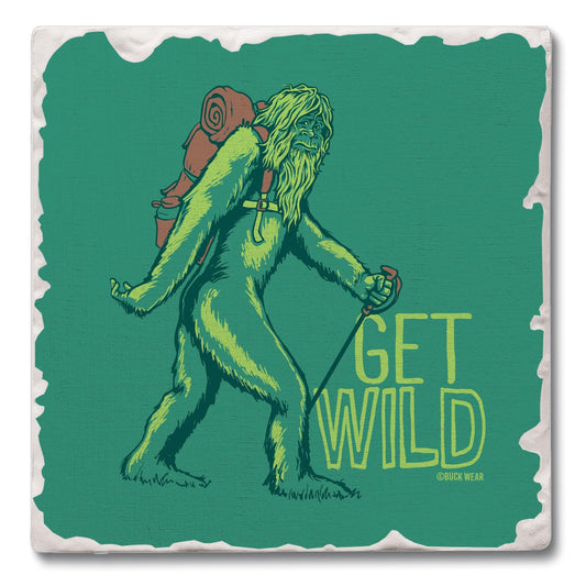 Thirstystone Get Wild Single Tumbled Tile Stone Coaster with Protective Cork Backing Manufactured in The USA 4" Square