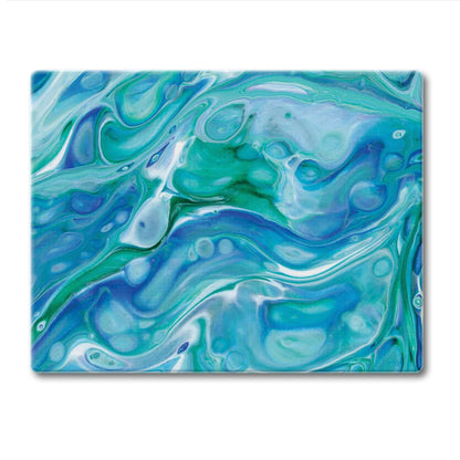 CounterArt Ocean Vibe 3mm Tempered Glass Cutting Board 10” x 8” Manufactured in the USA