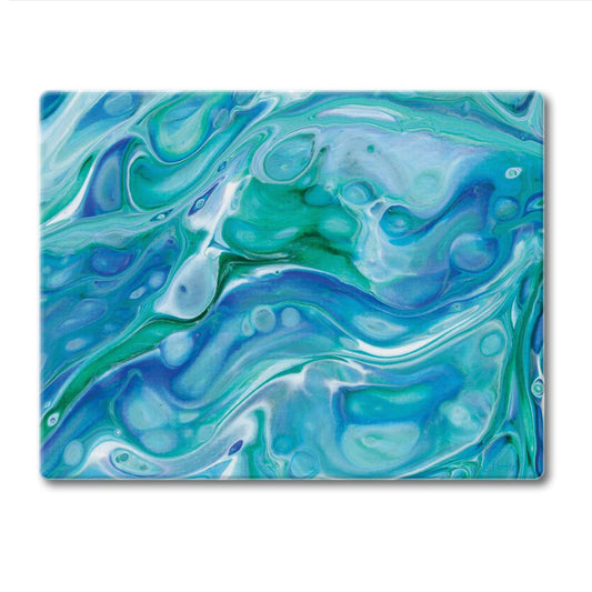 CounterArt Ocean Vibe 3mm Tempered Glass Cutting Board 10” x 8” Manufactured in the USA