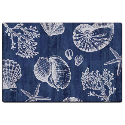 CounterArt St Tropez Shells 30” x 20” Decorative Vinyl Comfort Floor Mat, Manufactured in The USA, Waterproof, Reduces Muscle Fatigue, Easily Wipes Clean