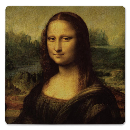 Thirstystone Mona Lisa Decorative Heat Tolerant Stone Trivet with Non-Skid Cork Backing 8” Square Artistic, Durable, Easily Wipes Clean