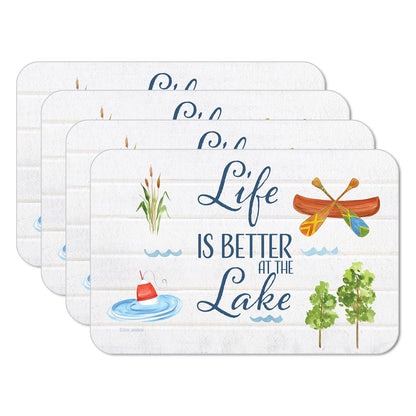 CounterArt Lake Living 4 Pack Reversible Easy Care Flexible Placemats Made in the USA