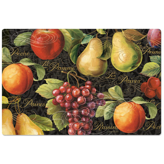Counterart Gourmet Fruit 30” x 20” Decorative Vinyl Comfort Floor Mat, Manufactured in The USA, Waterproof, Reduces Muscle Fatigue, Easily Wipes Clean
