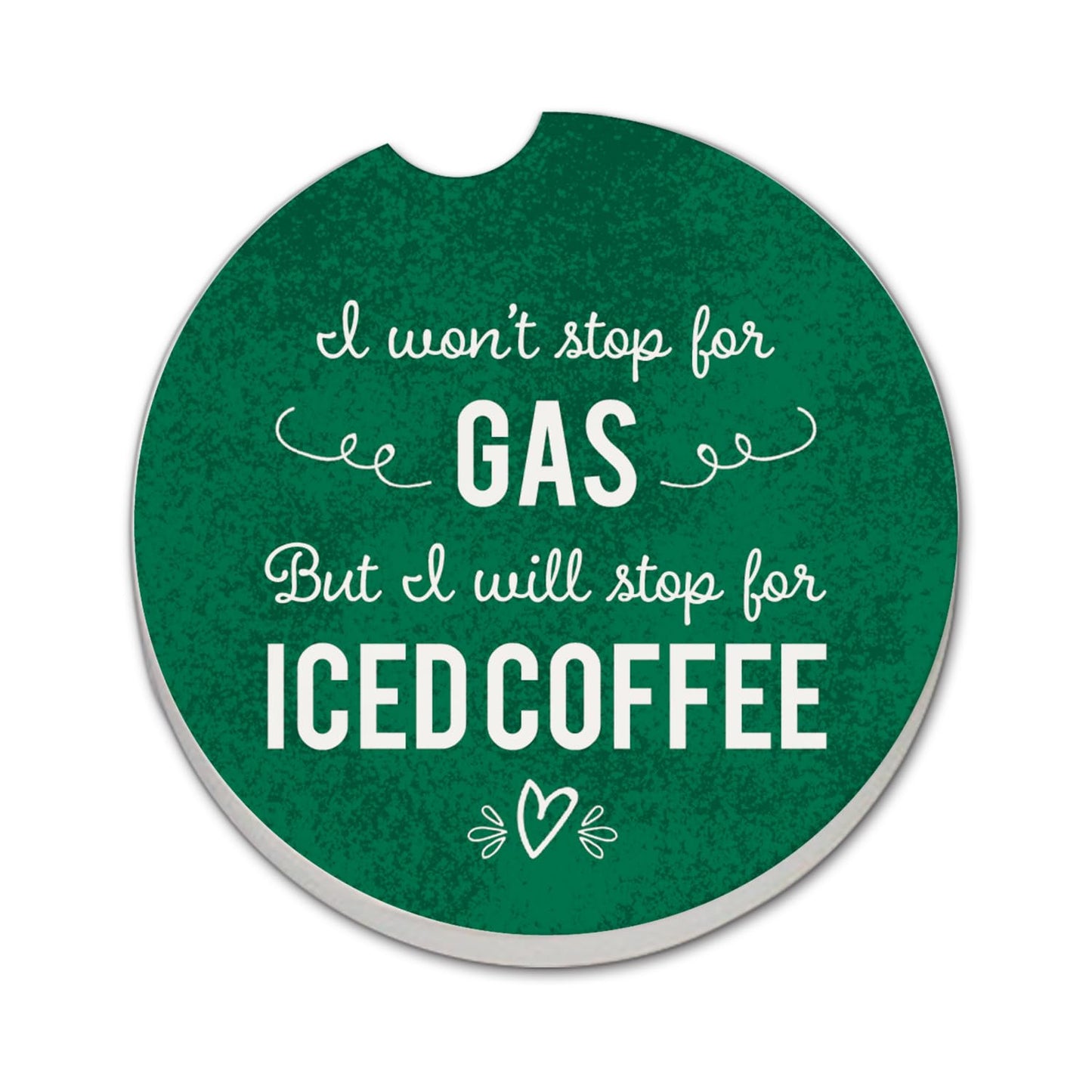 Thirstystone Iced Coffee Single Absorbent Stone Coaster for Vehicle Cup Holder 2.6” Diameter Manufactured in The USA