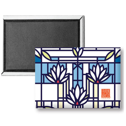 Waterlilies Decorative Magnet Architectural Design by FLW Manufactured in The USA 3.5” x 2.5”