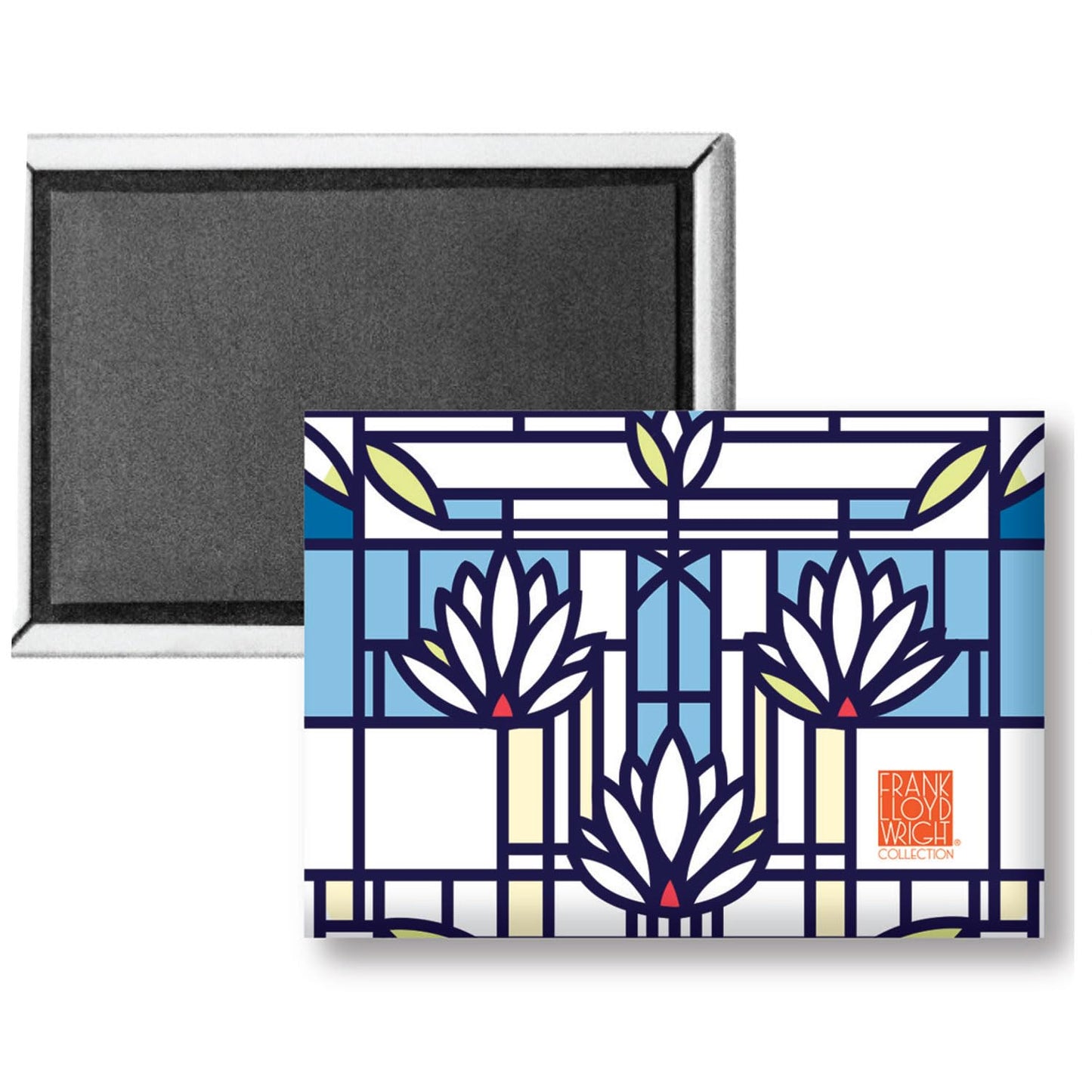 Waterlilies Decorative Magnet Architectural Design by FLW Manufactured in The USA 3.5” x 2.5”
