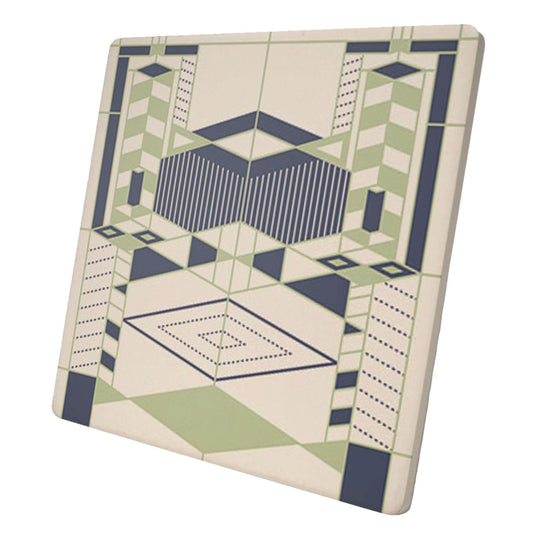 Frank Lloyd Wright's Robie Design on 8" Square Stone Trivet Manufactured in The USA Heat Tolerant Easily Wipes Clean