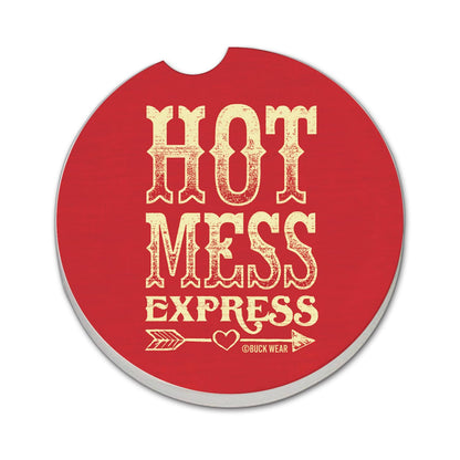 Thirstystone Hot Mess Express Single Absorbent Stone Coaster for Vehicle Cup Holder 2.6” Diameter Manufactured in The USA