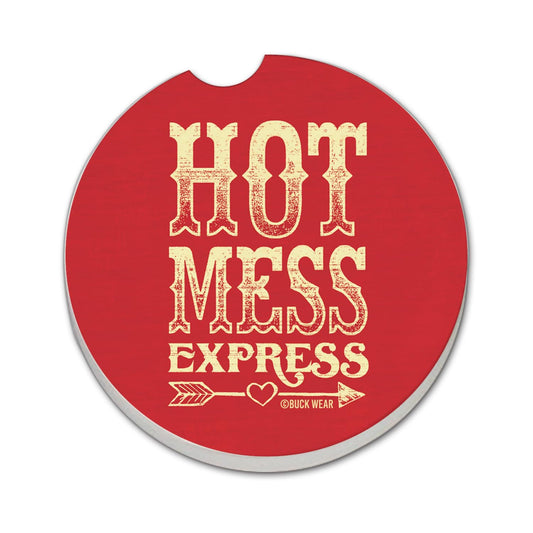 Thirstystone Hot Mess Express Single Absorbent Stone Coaster for Vehicle Cup Holder 2.6” Diameter Manufactured in The USA