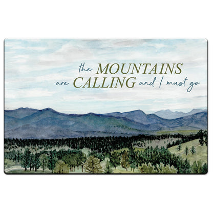 Highland Home Mountains Calling 30” x 20” Decorative Vinyl Comfort Floor Mat Manufactured in The USA, Waterproof, Easy to Clean