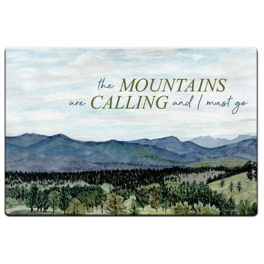 Highland Home Mountains Calling 30” x 20” Decorative Vinyl Comfort Floor Mat Manufactured in The USA, Waterproof, Easy to Clean