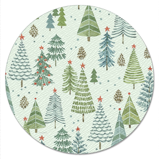 CounterArt Jolly Trees 4mm Tempered Glass Lazy Susan Turntable 13" Diameter