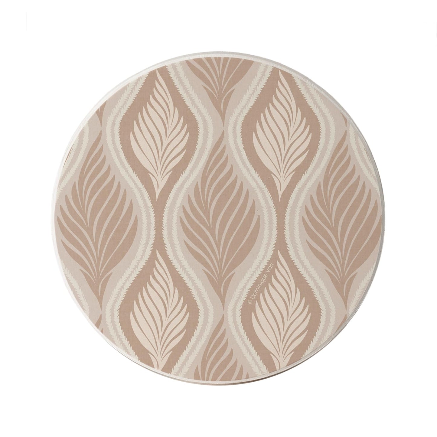 Thirstystone Mocha Leaves Round Absorbent Stone Coaster with Protective Cork Backing Manufactured in The USA 4" Diameter