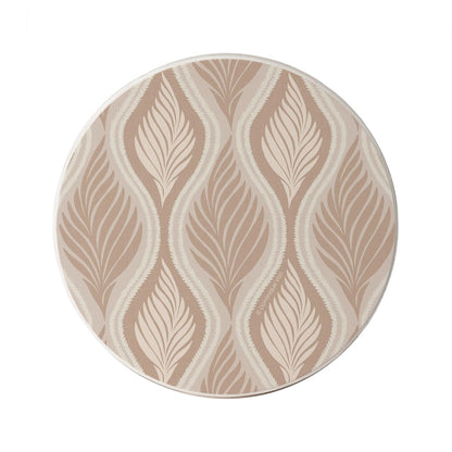 Thirstystone Mocha Leaves Round Absorbent Stone Coaster with Protective Cork Backing Manufactured in The USA 4" Diameter