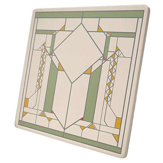Frank Lloyd Wright's Francis Little Design on 8" Square Stone Trivet Manufactured in The USA Heat Tolerant Easily Wipes Clean