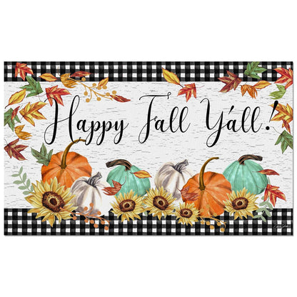 Counterart Happy Fall Ya'll Indoor/Outdoor Entryway Mat Made in the USA 29.5" by 17.75"