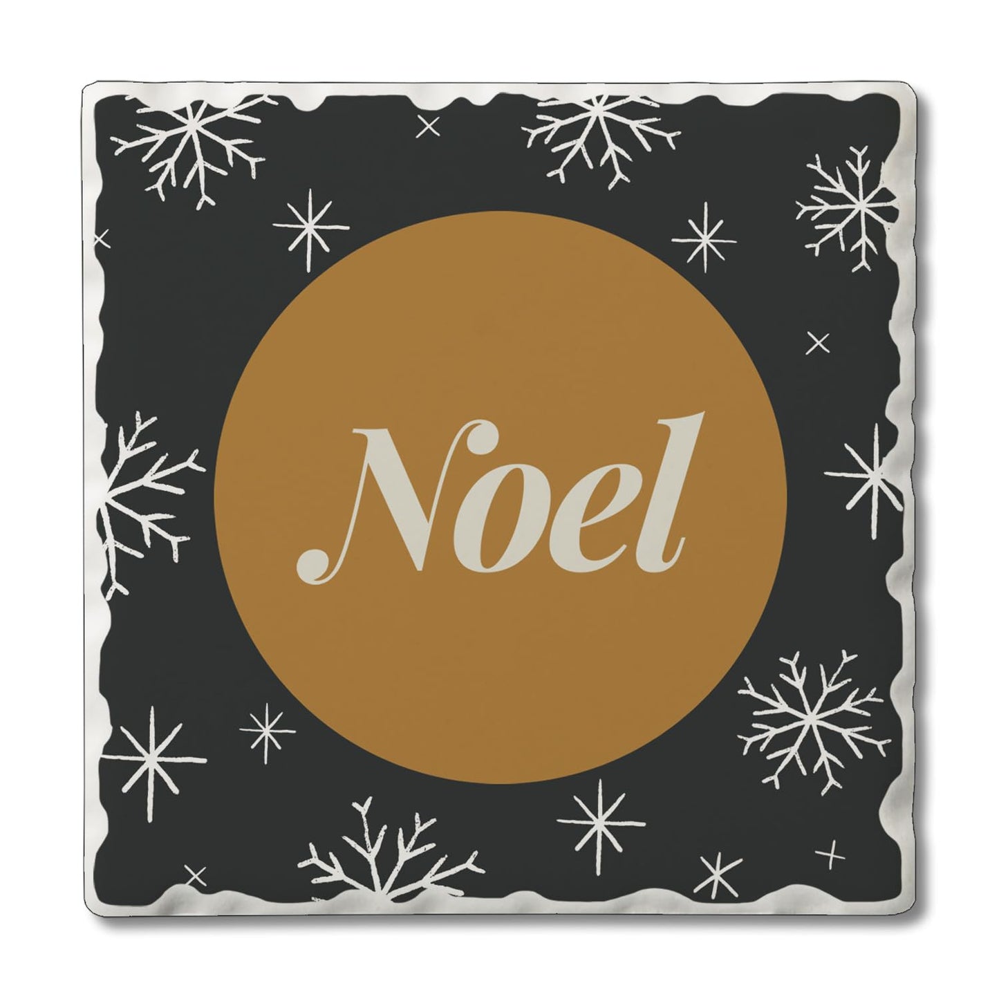 Thirstystone Festive Winter Gatherings Single Tumbled Tile Coasters Manufactured in The USA Decorative, Stylish, Craft Your Own Collection (Golden Noel)