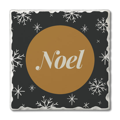 Thirstystone Festive Winter Gatherings Single Tumbled Tile Coasters Manufactured in The USA Decorative, Stylish, Craft Your Own Collection (Golden Noel)