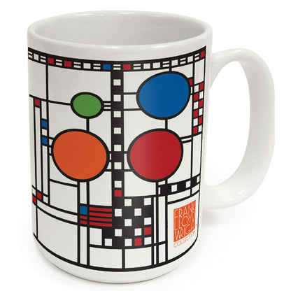 Highland Home Coonley Playhouse Window Design by Frank Lloyd Wright 15 oz. Ceramic Mug Manufactured in the USA Dishwasher Safe Microwave Safe