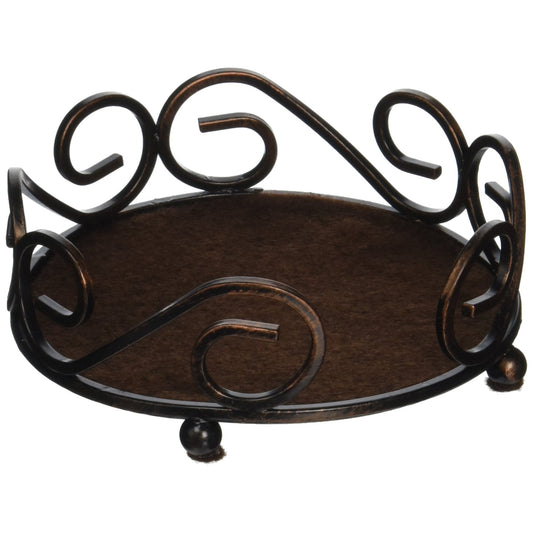 Thirstystone Bronze Cast Iron Scroll Coaster Holder Holds 4-4” Round Coasters