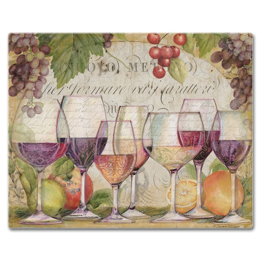 CounterArt Wine Country 3mm Tempered Glass Cutting Board 15" x 12" Manufactured in the USA