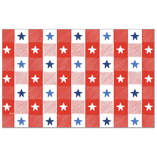 CounterArt Patriotic Picnic 24 Premium Paper Placemats in Resealable Storage Bag Made in The USA