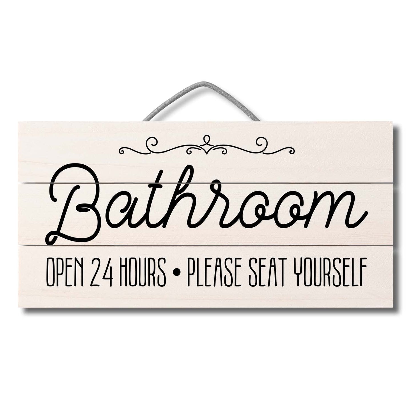 Highland Home Seat Yourself Handcrafted Slatted Pallet Wood Sign 12" x 6" Made in the USA Wire doubles as an Easel