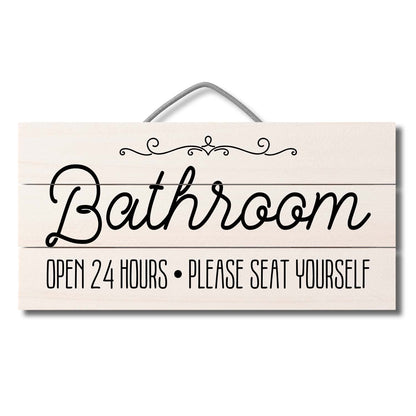 Highland Home Seat Yourself Handcrafted Slatted Pallet Wood Sign 12" x 6" Made in the USA Wire doubles as an Easel