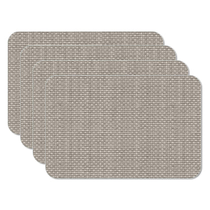 CounterArt Taupe Faux Basket Weave 4 Pack Reversible Easy Care Flexible Placemats Made in the USA