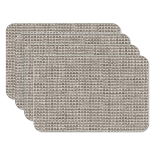 CounterArt Taupe Faux Basket Weave 4 Pack Reversible Easy Care Flexible Placemats Made in the USA