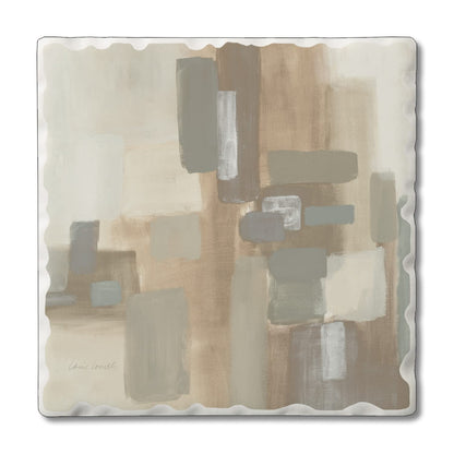Thirstystone Soft Patches II Single Tumbled Tile Stone Coaster with Protective Cork Backing Manufactured in The USA 4" Square, Colorful, Artistic, Easily Wipes Clean