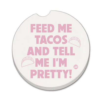 Thirstystone Feed Me Tacos Single Absorbent Stone Coaster for Vehicle Cup Holder 2.6” Diameter Manufactured in The USA