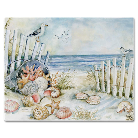 CounterArt Coastal Sanctuary 3mm Tempered Glass Cutting Boards 12" x 15" Manufactured in the USA