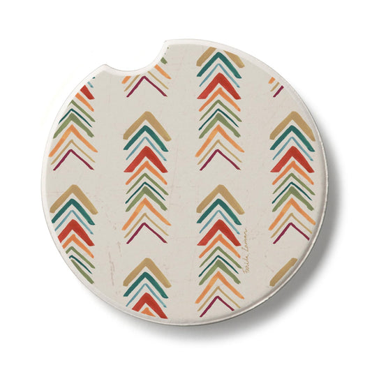 Thirstystone Southwest Arrows Single Absorbent Stone Coaster for Vehicle Cup Holder 2.6” Diameter Manufactured in The USA