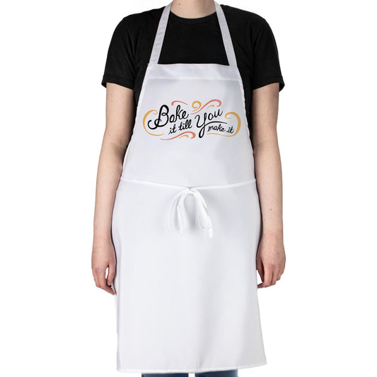 Counterart Bake It Till You Make It Chef Apron Great for Baking, Grilling, and Everyday Cooking Printed with Cute Funny Quotes