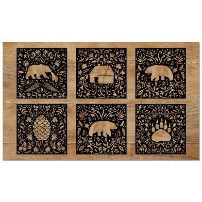Counterart Crafted Cabin Welcome Indoor/Outdoor Entryway Floor Mat Manufactured in the USA 29.5" by 17.75"