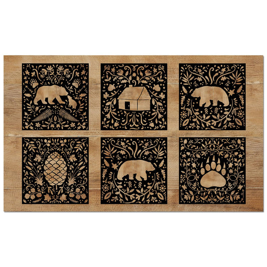 Counterart Crafted Cabin Welcome Indoor/Outdoor Entryway Floor Mat Manufactured in the USA 29.5" by 17.75"