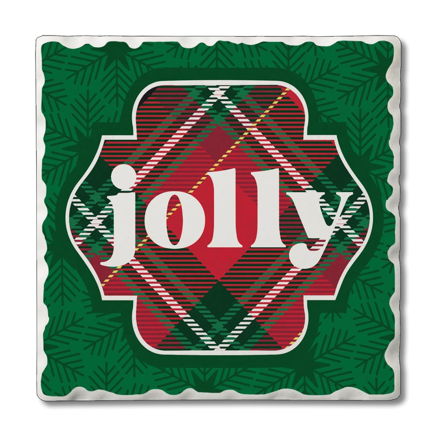 Thirstystone Plaid Jolly Single Tumbled Tile Coaster Manufactured in The USA Decorative, Stylish, Craft Your Own Collection