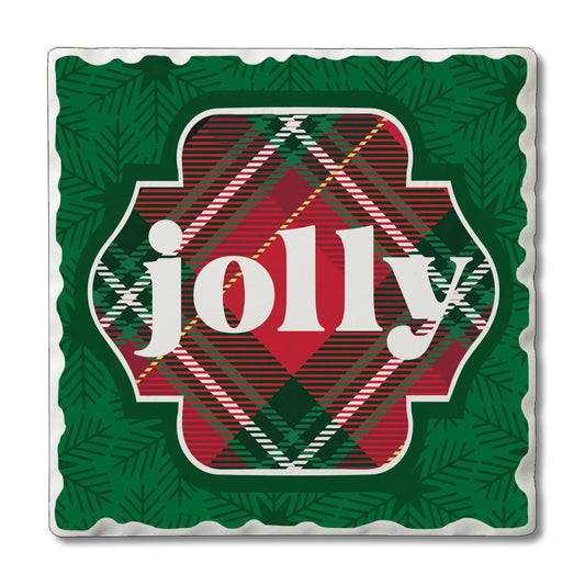 Thirstystone Plaid Jolly Single Tumbled Tile Coaster Manufactured in The USA Decorative, Stylish, Craft Your Own Collection
