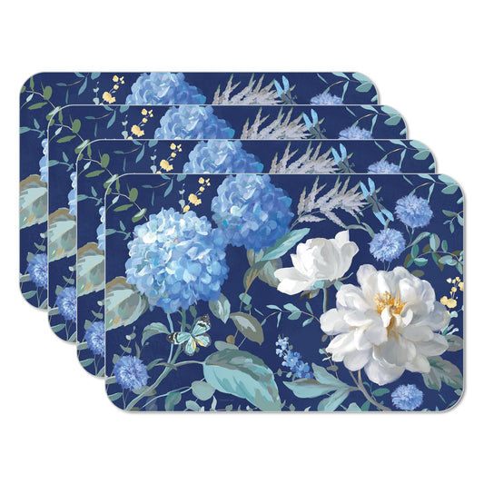 CounterArt Spring Morning Blooms 4 Pack Reversible Easy Care Flexible Placemats Made in the USA