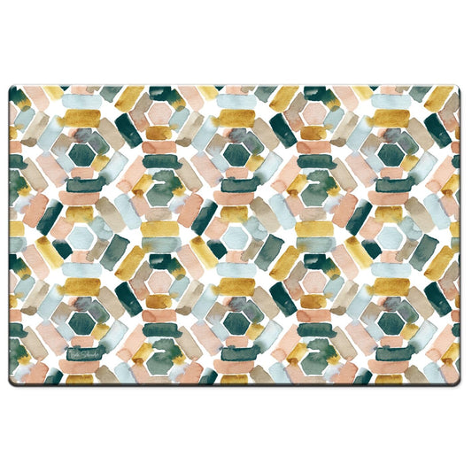 CounterArt Modern Geometric 30” x 20” Decorative Vinyl Comfort Floor Mat Manufactured in The USA, Waterproof, Reduces Muscle Fatigue, Easy to Clean